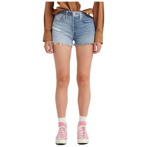 Levi's - Premium 501 Two Tone Indigo Wash Women’s Jean Shorts - Picture 5 of 16